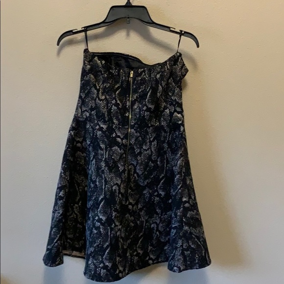 Express sz 8 strapless black gold snakeskin dress cocktail party - Picture 4 of 7